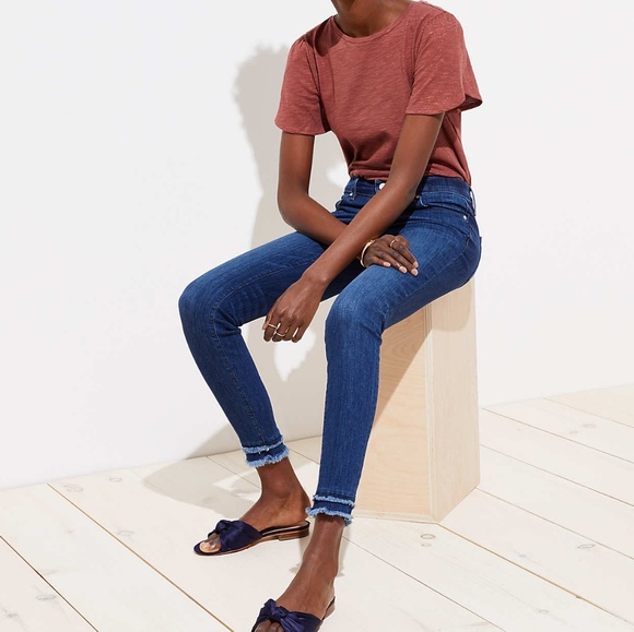 loft frayed jeans